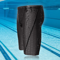 Mężczyźni skóra rekina wodoodporne profesjonalne konkurencyjne kąpielówki marki Soild Jammer Swimsuit Pant Racing figi L-5XL
